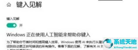 Win10系统怎么开启键入见解