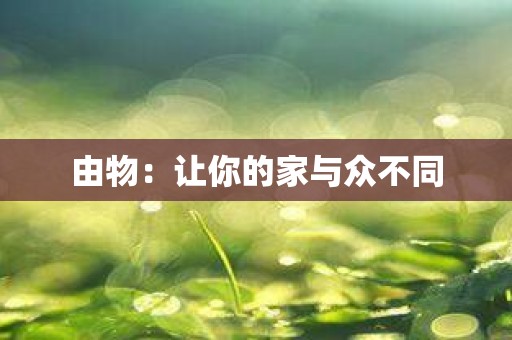 由物：让你的家与众不同