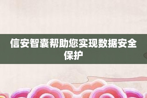 信安智囊帮助您实现数据安全保护