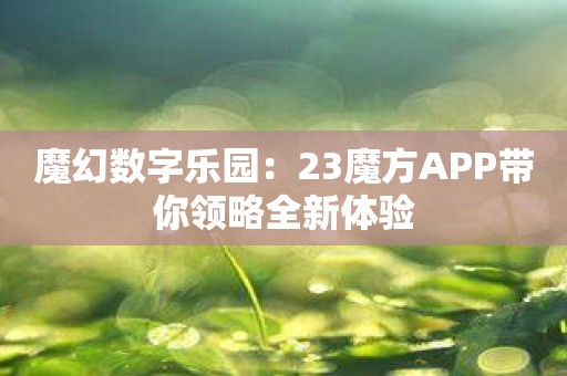 魔幻数字乐园：23魔方APP带你领略全新体验