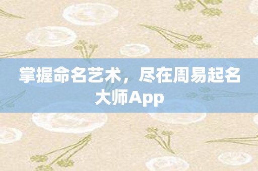 掌握命名艺术，尽在周易起名大师App