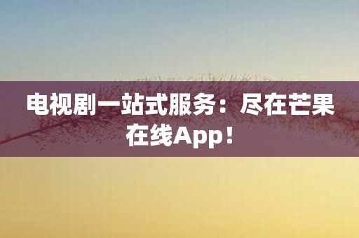 电视剧一站式服务：尽在芒果在线App！