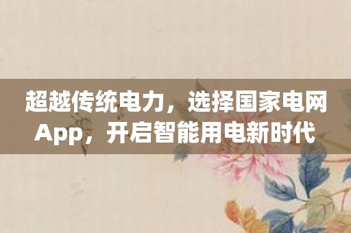 超越传统电力，选择国家电网App，开启智能用电新时代