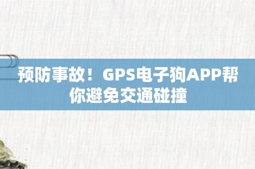 预防事故！GPS电子狗APP帮你避免交通碰撞