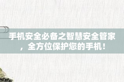 手机安全必备之智慧安全管家，全方位保护您的手机！