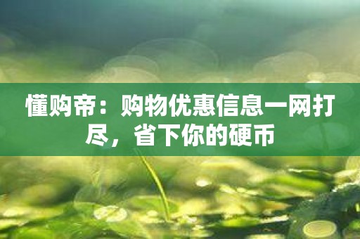 懂购帝：购物优惠信息一网打尽，省下你的硬币