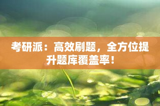 考研派：高效刷题，全方位提升题库覆盖率！