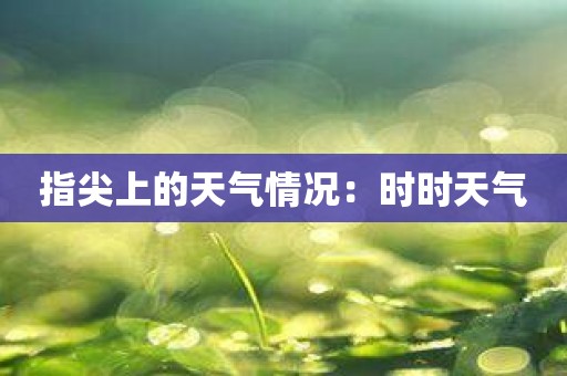 指尖上的天气情况：时时天气