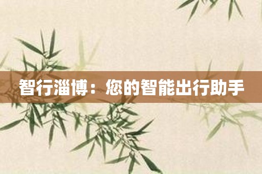 智行淄博：您的智能出行助手