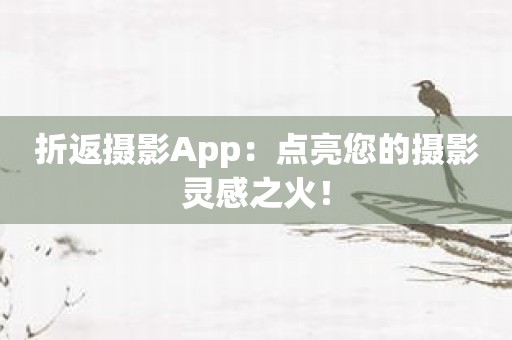 折返摄影App：点亮您的摄影灵感之火！