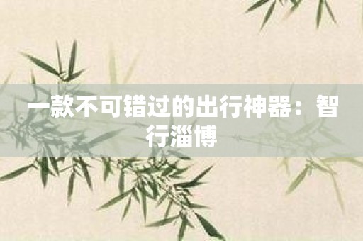 一款不可错过的出行神器：智行淄博