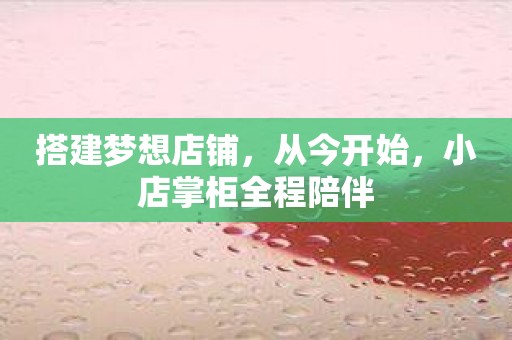 搭建梦想店铺，从今开始，小店掌柜全程陪伴