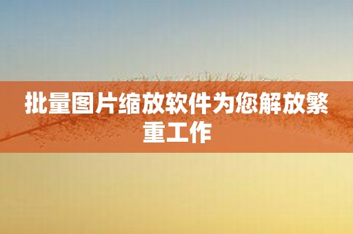 批量图片缩放软件为您解放繁重工作