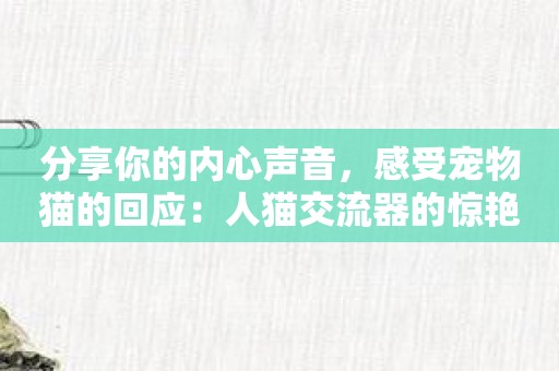 分享你的内心声音，感受宠物猫的回应：人猫交流器的惊艳效果！