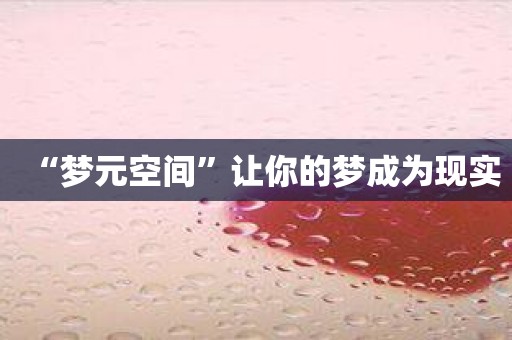 “梦元空间”让你的梦成为现实