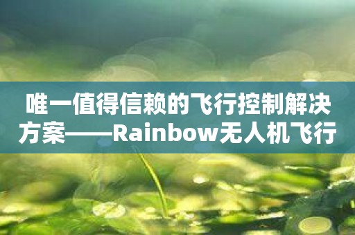 唯一值得信赖的飞行控制解决方案——Rainbow无人机飞行控制软件详解！