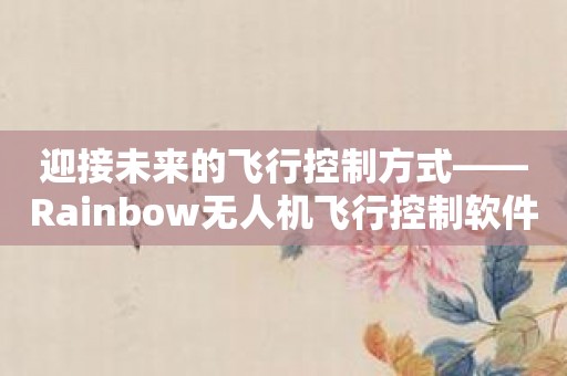 迎接未来的飞行控制方式——Rainbow无人机飞行控制软件介绍！