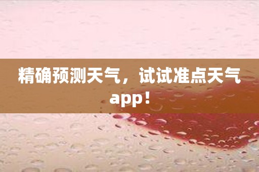 精确预测天气，试试准点天气app！