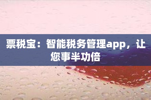 票税宝：智能税务管理app，让您事半功倍