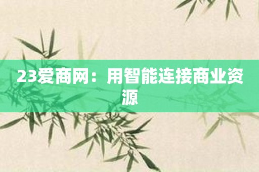 23爱商网：用智能连接商业资源