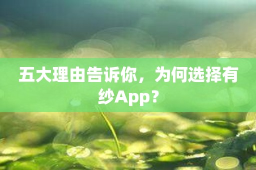 五大理由告诉你，为何选择有纱App？