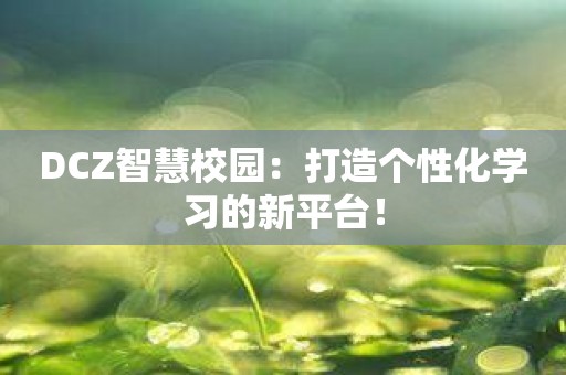 DCZ智慧校园：打造个性化学习的新平台！