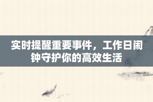 实时提醒重要事件，工作日闹钟守护你的高效生活