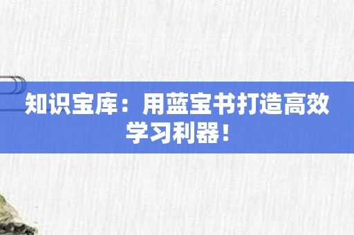 知识宝库：用蓝宝书打造高效学习利器！