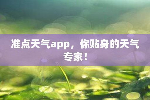 准点天气app，你贴身的天气专家！