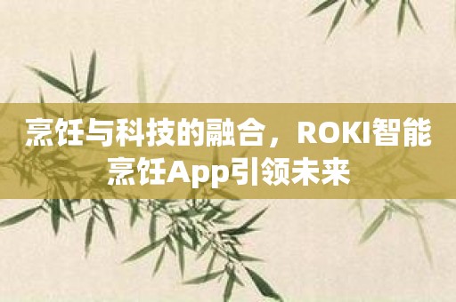 烹饪与科技的融合，ROKI智能烹饪App引领未来