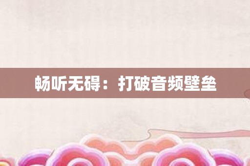 畅听无碍：打破音频壁垒