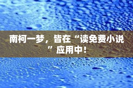 南柯一梦，皆在“读免费小说”应用中！