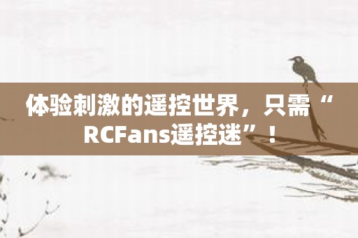 体验刺激的遥控世界，只需“RCFans遥控迷”！