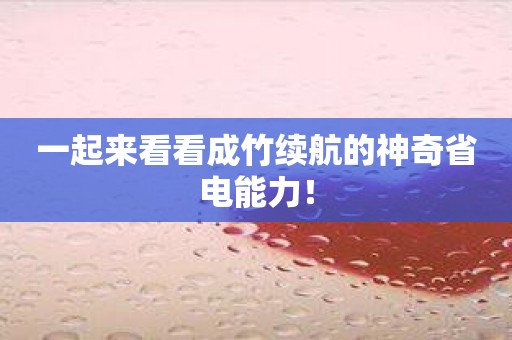 一起来看看成竹续航的神奇省电能力！