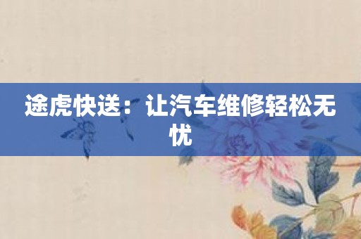 途虎快送：让汽车维修轻松无忧