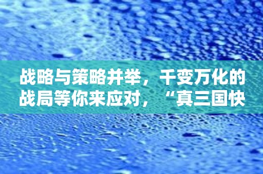 战略与策略并举，千变万化的战局等你来应对，“真三国快打”！