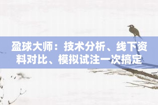 盈球大师：技术分析、线下资料对比、模拟试注一次搞定