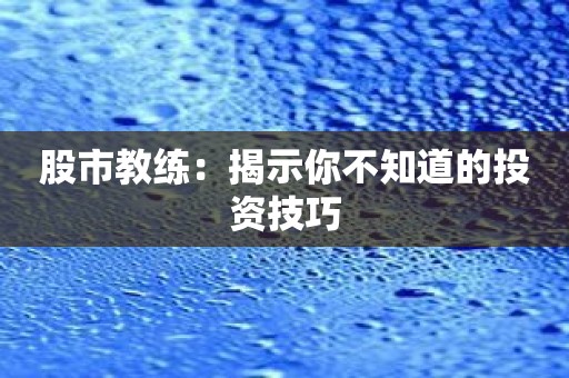 股市教练：揭示你不知道的投资技巧