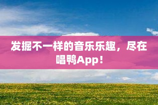 发掘不一样的音乐乐趣，尽在唱鸭App！