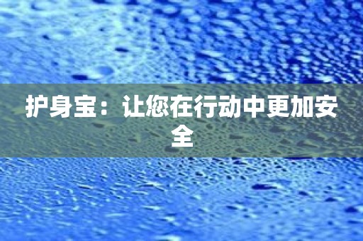 护身宝：让您在行动中更加安全