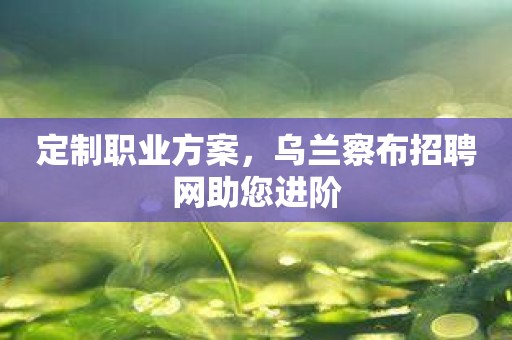 定制职业方案，乌兰察布招聘网助您进阶