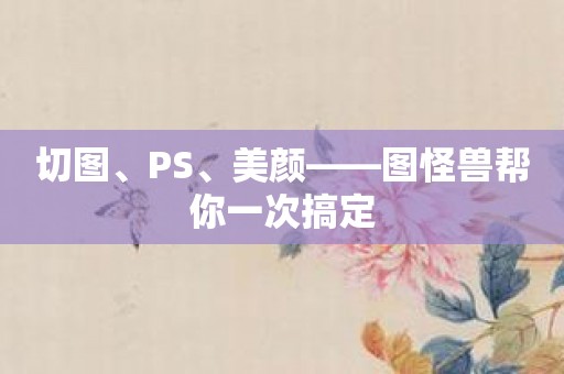 切图、PS、美颜——图怪兽帮你一次搞定