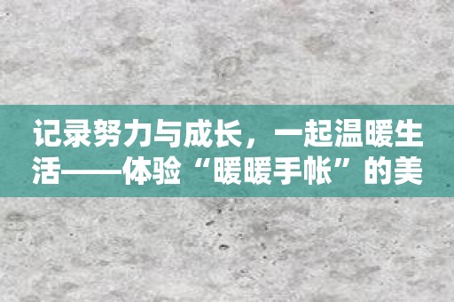 记录努力与成长，一起温暖生活——体验“暖暖手帐”的美好