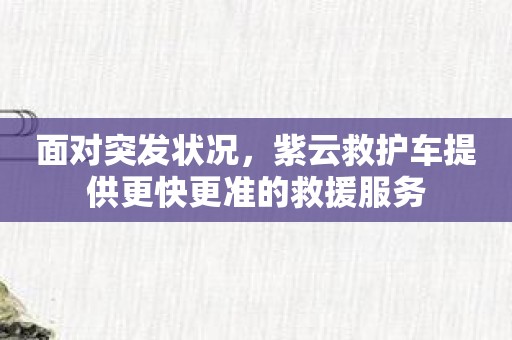 面对突发状况，紫云救护车提供更快更准的救援服务