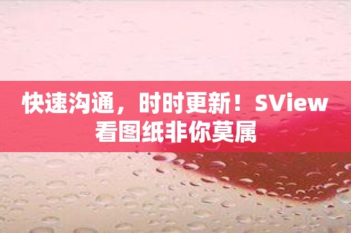 快速沟通，时时更新！SView看图纸非你莫属