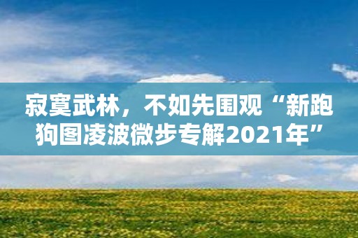 寂寞武林，不如先围观“新跑狗图凌波微步专解2021年”