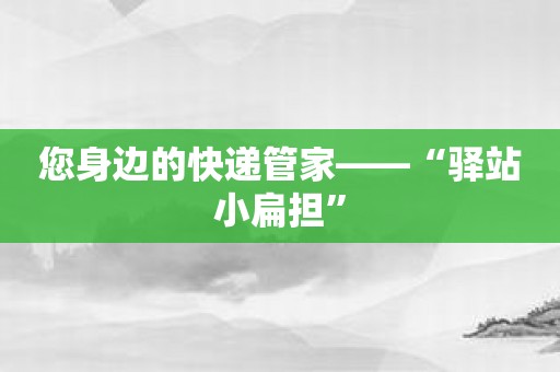 您身边的快递管家——“驿站小扁担”