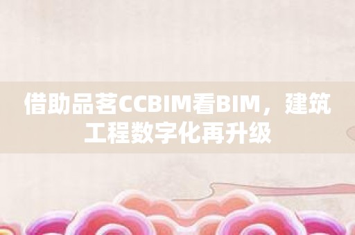 借助品茗CCBIM看BIM，建筑工程数字化再升级