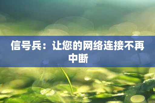 信号兵：让您的网络连接不再中断