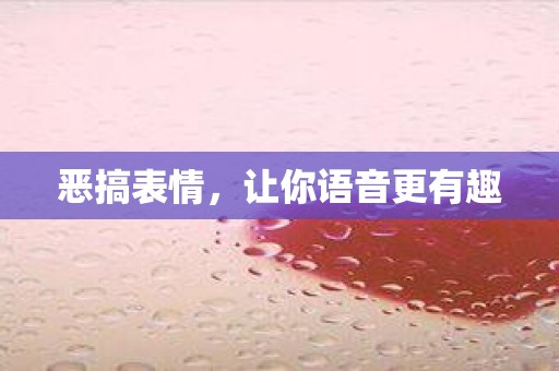 恶搞表情，让你语音更有趣